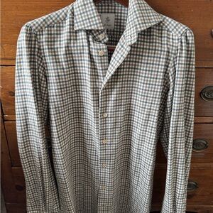 No Man Walks Alone - G. Inglese Checkered Shirt - Gray, Beige and Cream Italian